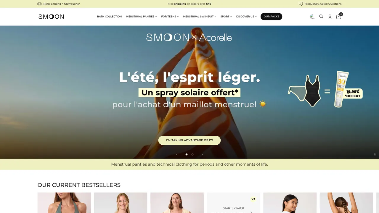 Aperçu du site DansMaCulotte : Vente en ligne de cup règle de marque Fleurcup