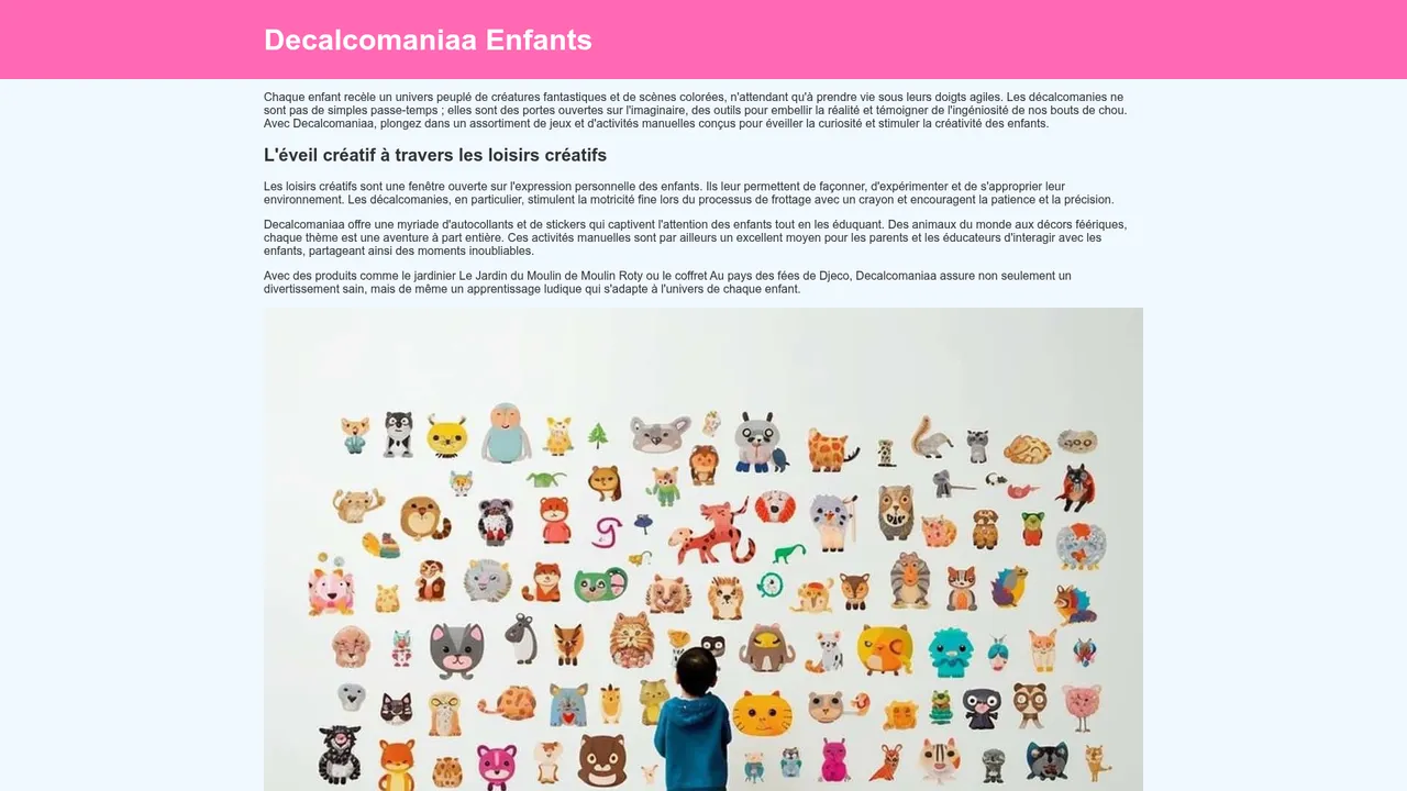 Aperçu du site DECALCOMANIAA