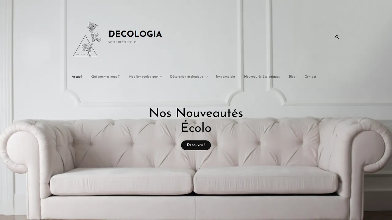Aperçu du site Decologia - Votre déco écolo