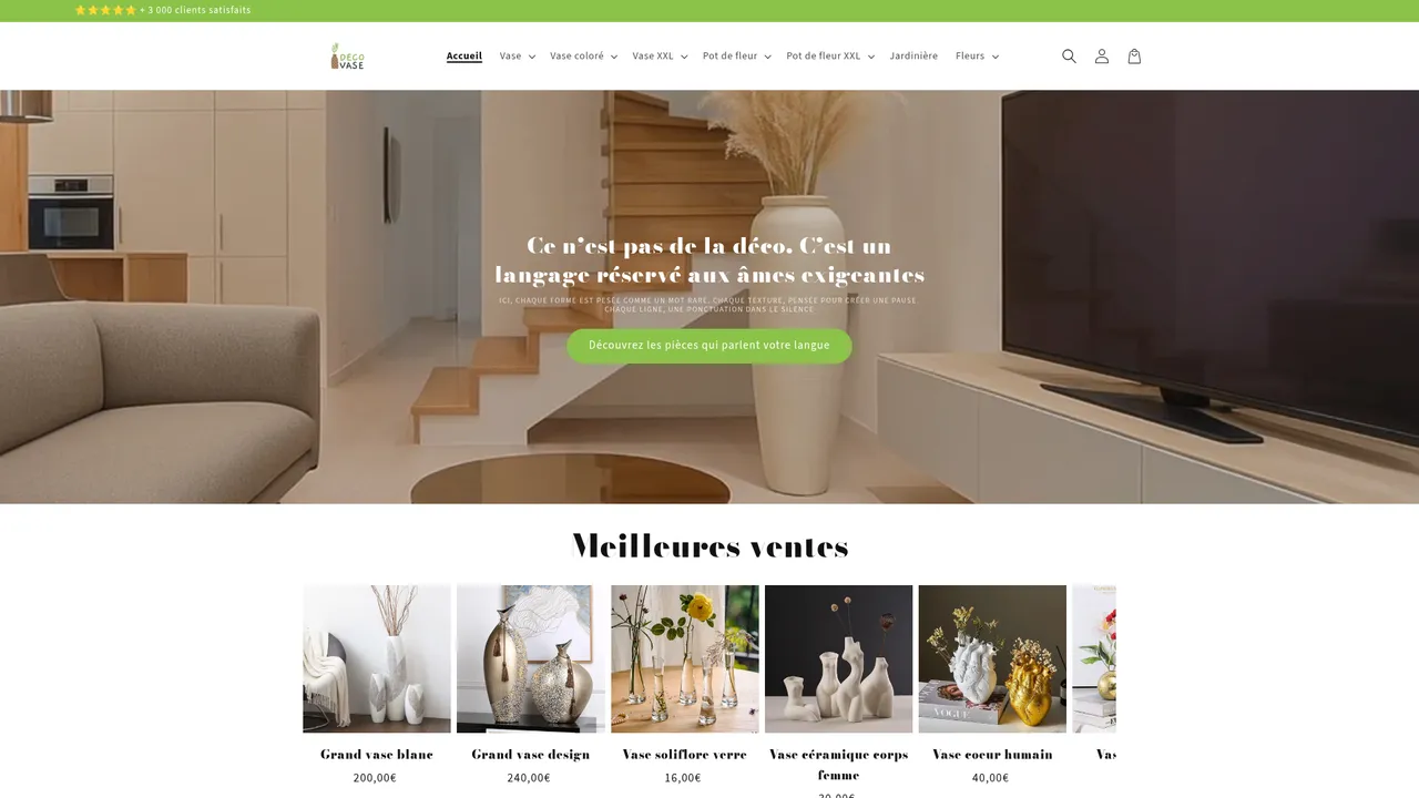 Screenshot de decovase.fr