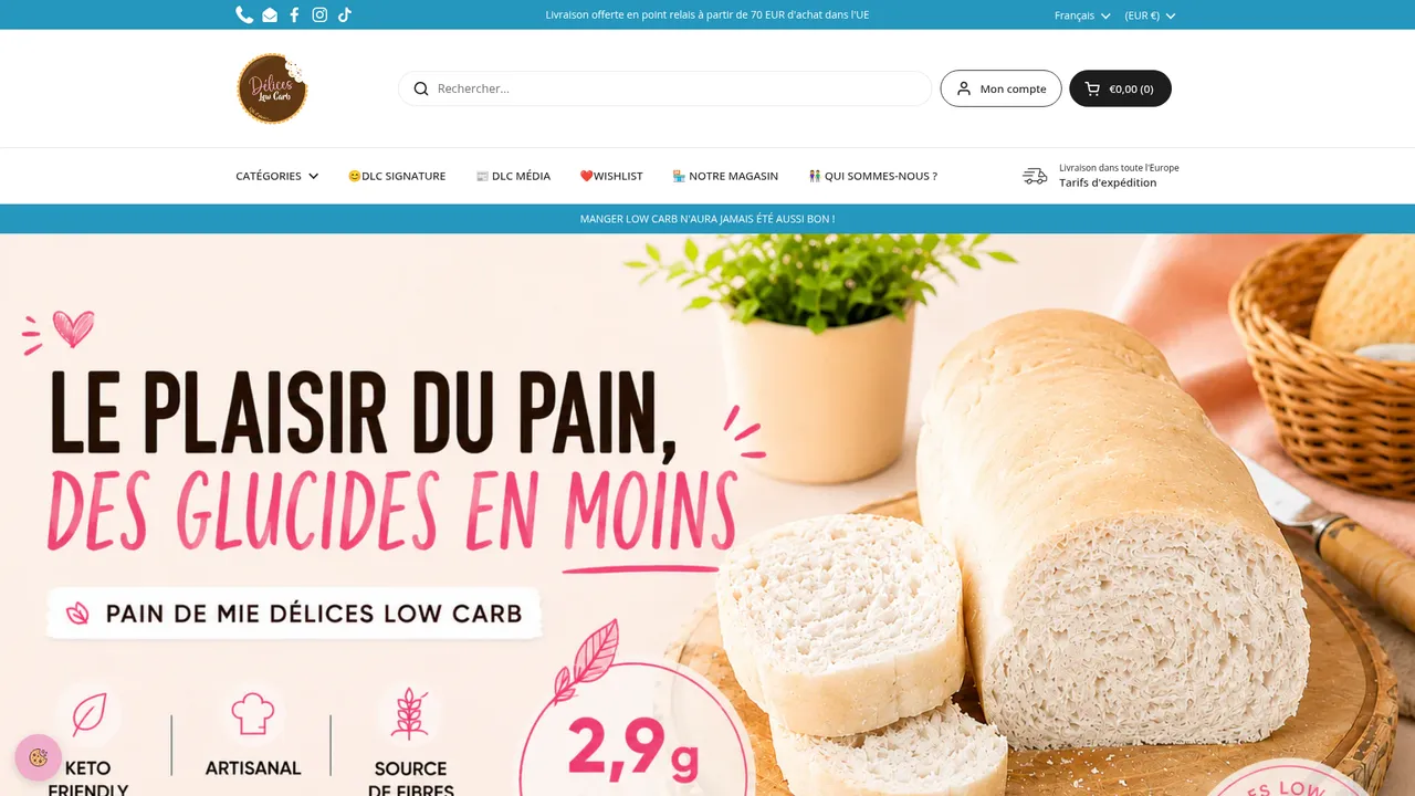 Aperçu du site Delices low carb
