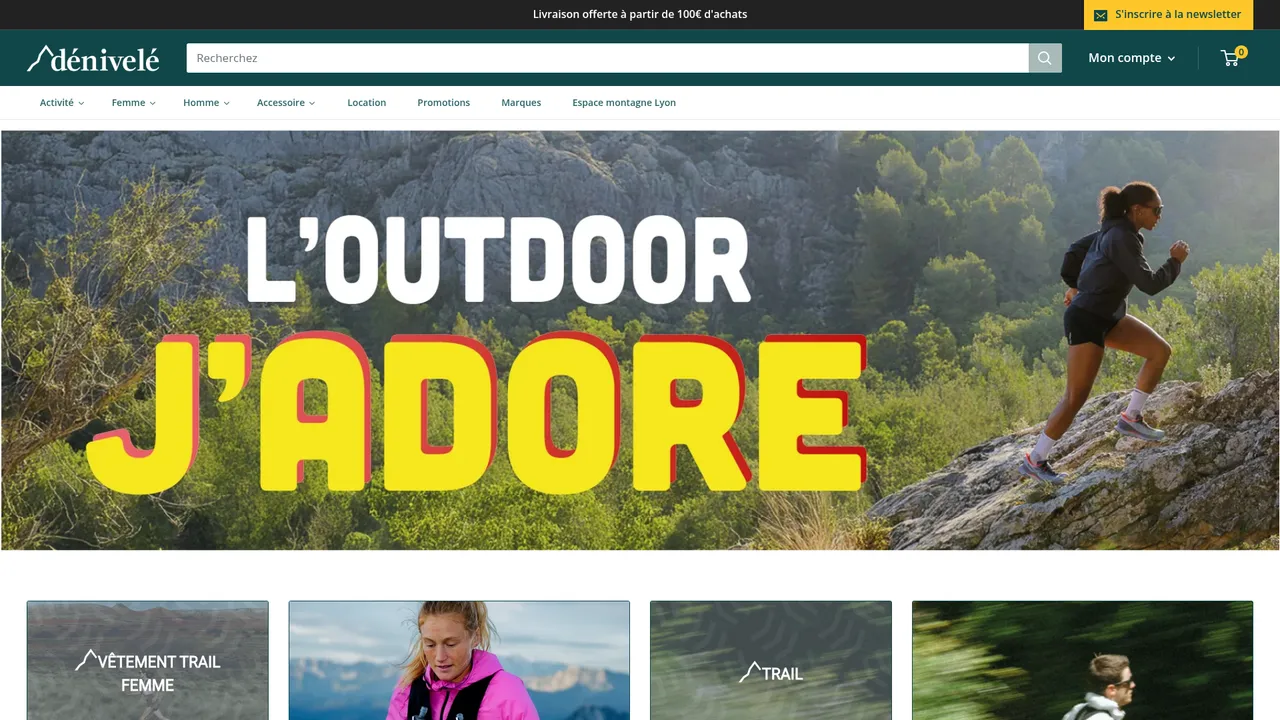 Aperçu du site denivele-outdoor.fr