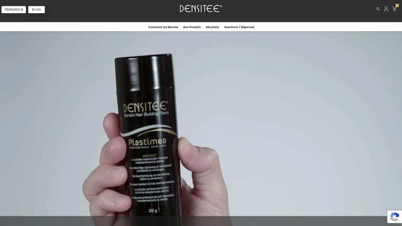 Aperçu du site Densitee - Poudre pour cheveux pour masquer la calvitie
