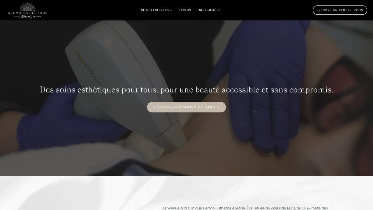 Screenshot de Dermo-Esthétique Marie-Eve
