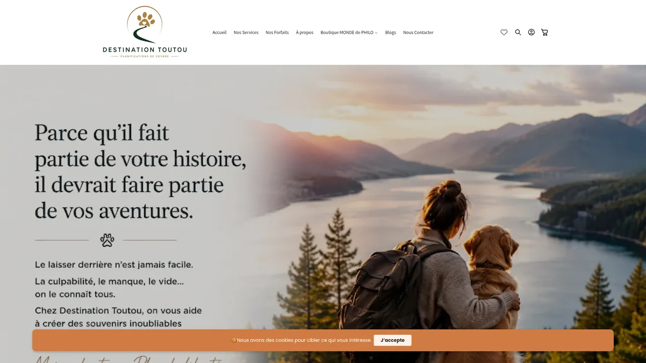 Aperçu du site Destination Toutou