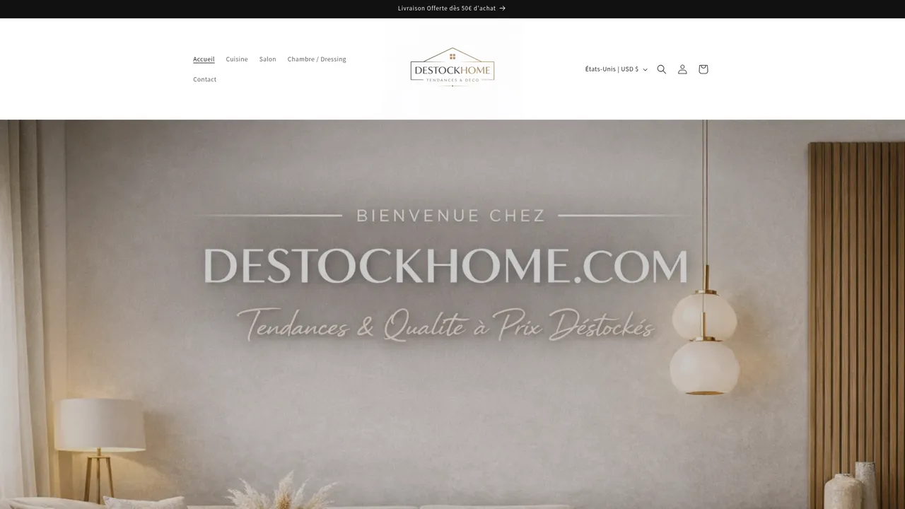 Screenshot de DESTOCKHOME.com