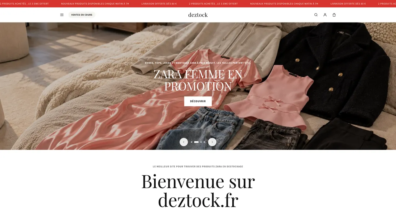 Screenshot de deztock.fr