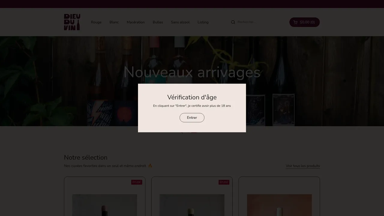 Screenshot de dieuduvin.com