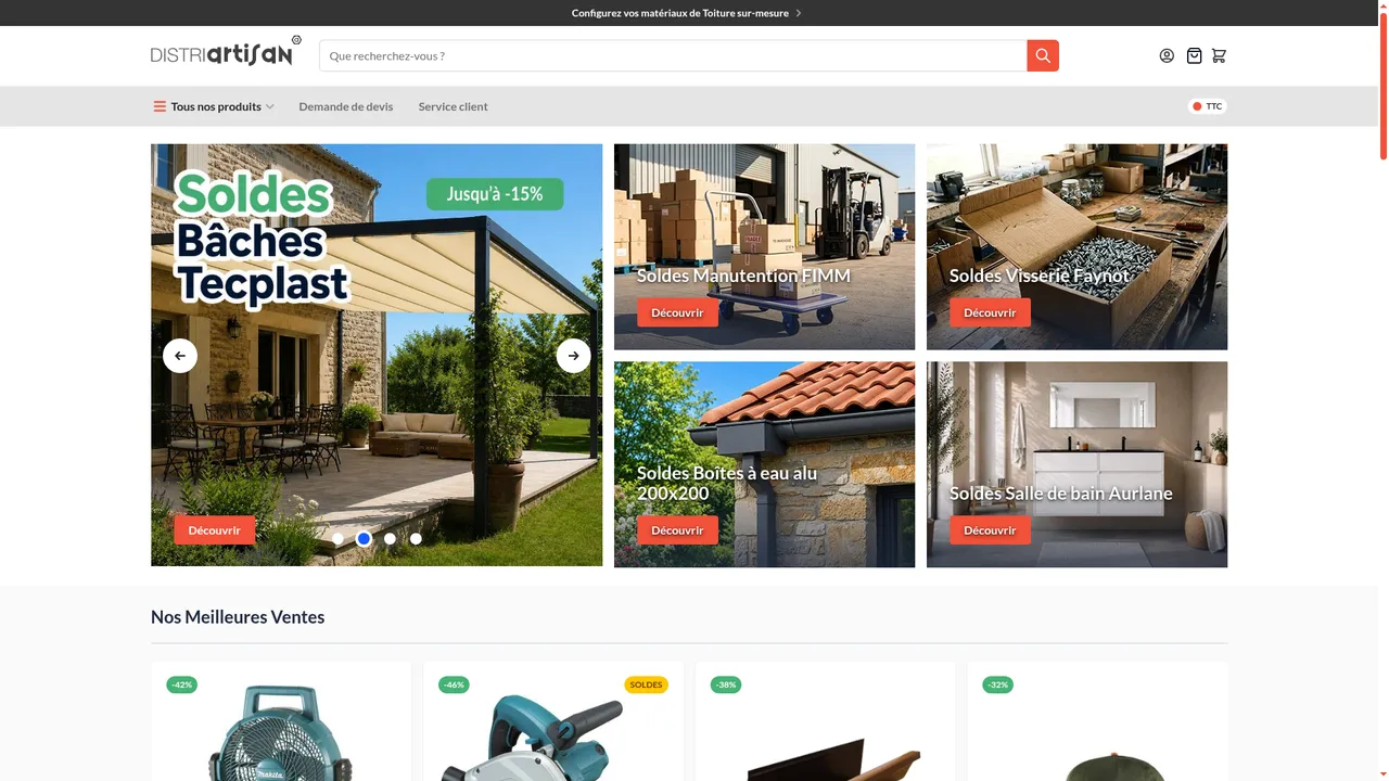 Aperçu du site Distriartisan