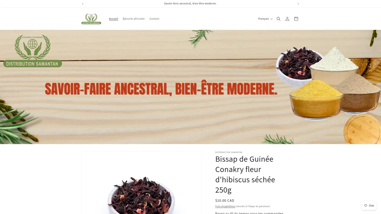Screenshot de distributionsamantan.com