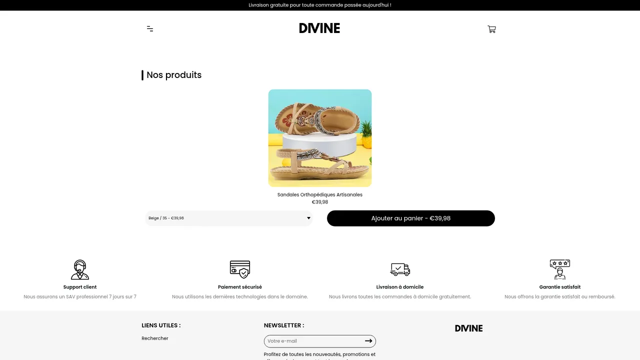 Screenshot de divineboutiqueco.com