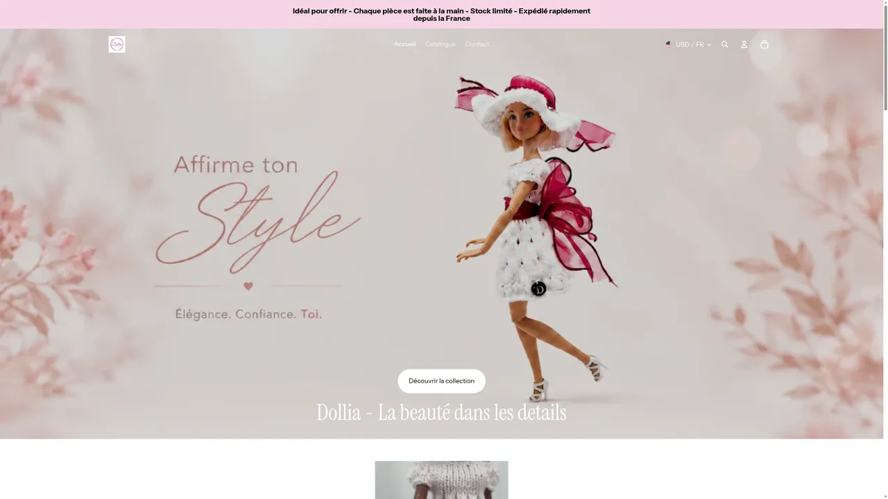Aperçu du site Dollia
