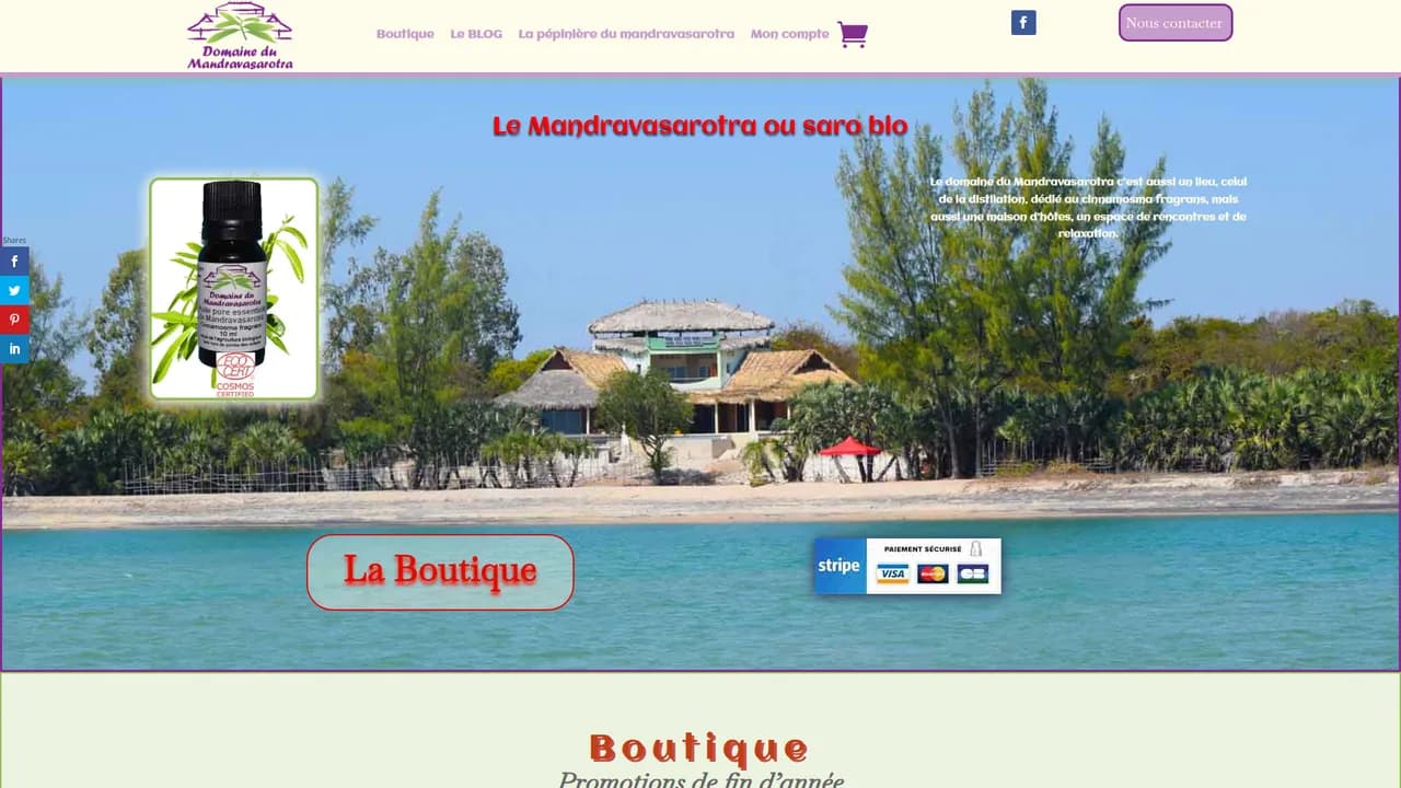 Aperçu du site Domaine du Mandravasarotra