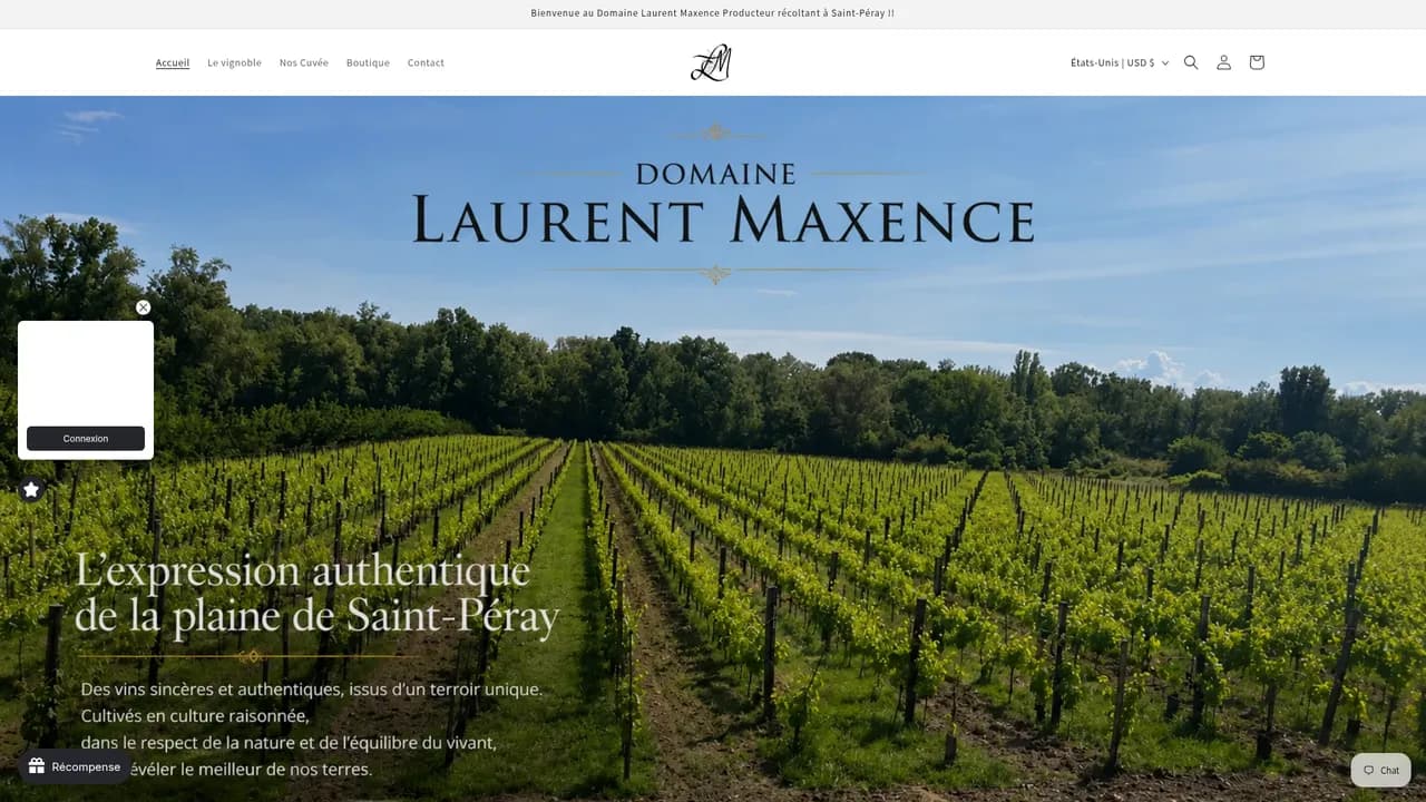Screenshot de domainelaurentmaxence.com