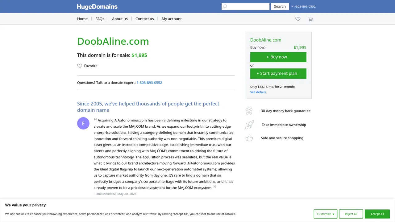 Aperçu du site Doobaline, cosmétiques biologiques
