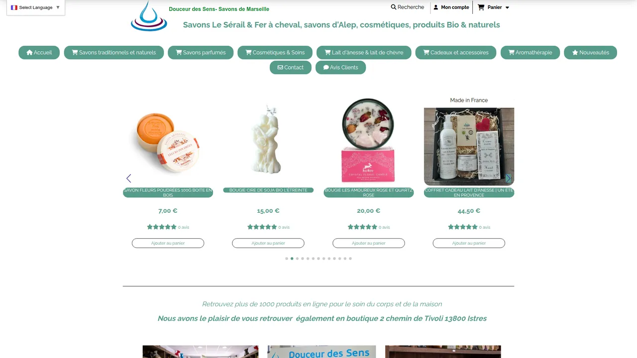 Aperçu du site DOUCEUR DES SENS