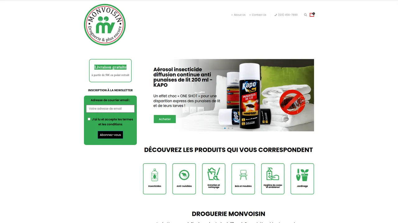 Aperçu du site Droguerie Monvoisin Strasbourg