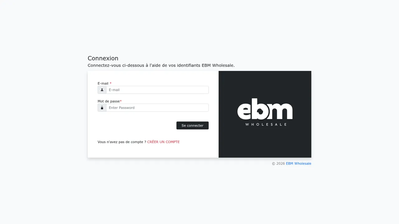 Screenshot de EBM Wholesale