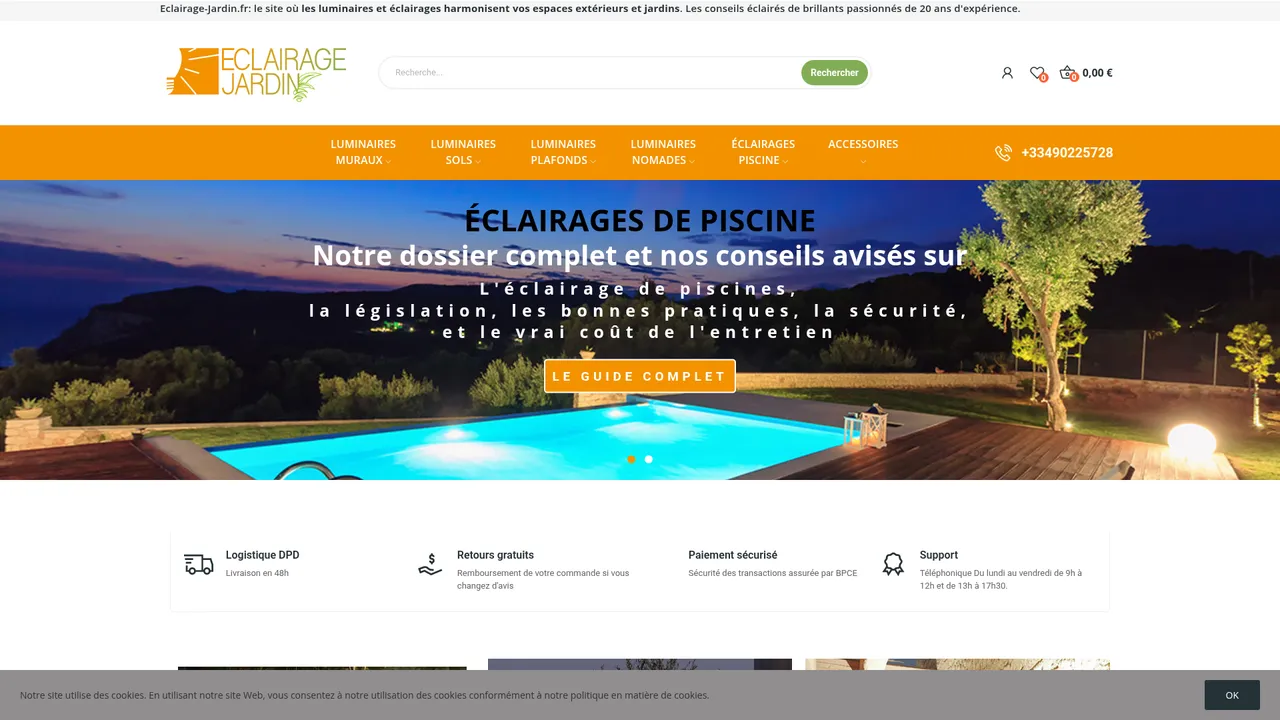 Aperçu du site Eclairage Jardin
