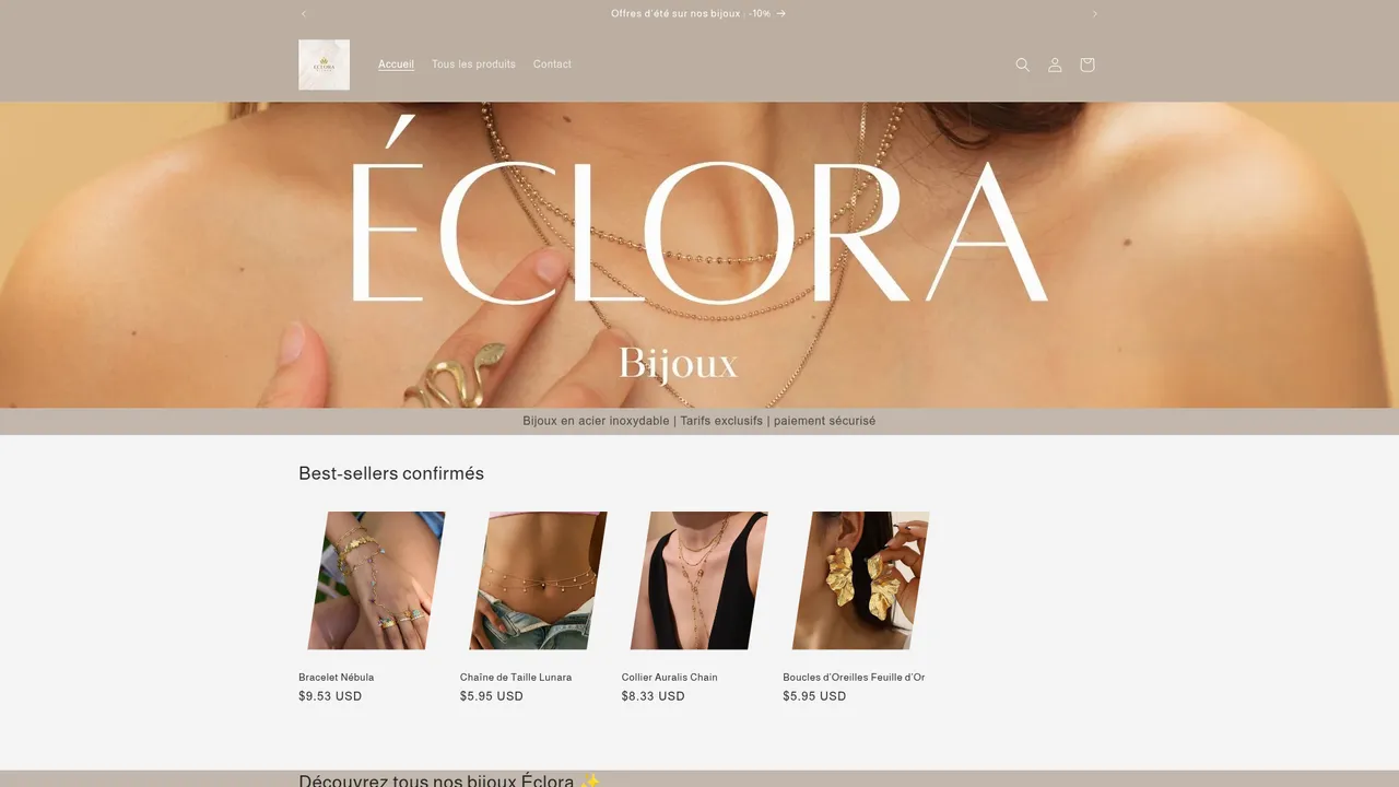 Screenshot de Éclora Bijoux