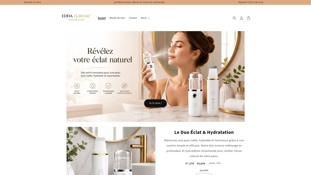 Screenshot de eddaflawore.com
