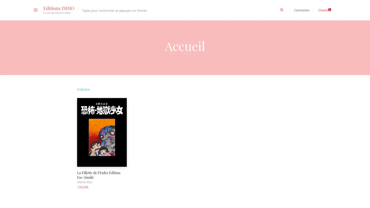 Aperçu du site Editions IMHO