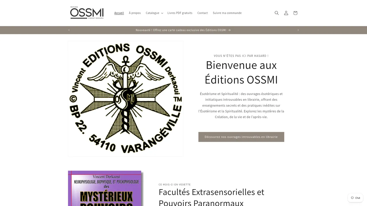 Screenshot de editionsossmi.com