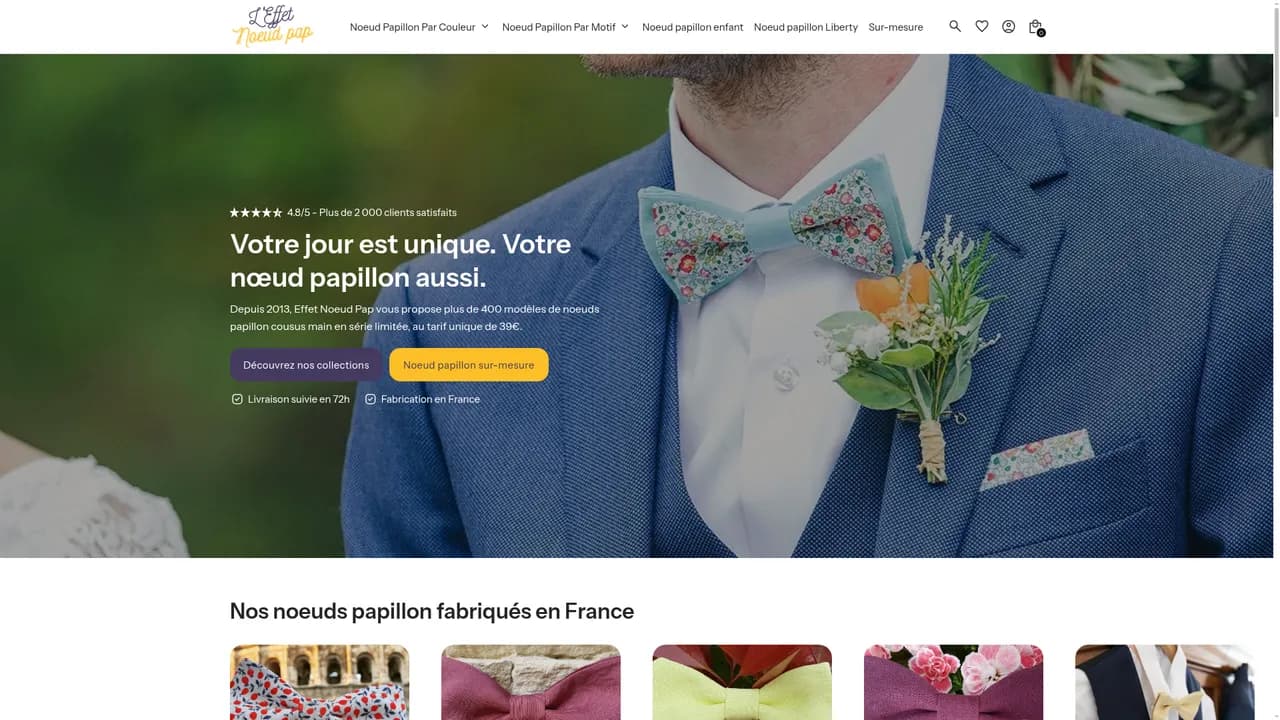 Aperçu du site Effet Noeud Papillon
