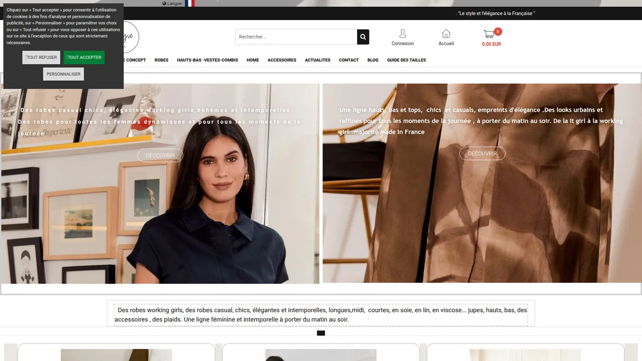 Screenshot de Efyse : robes élégantes pour femmes style parisienne