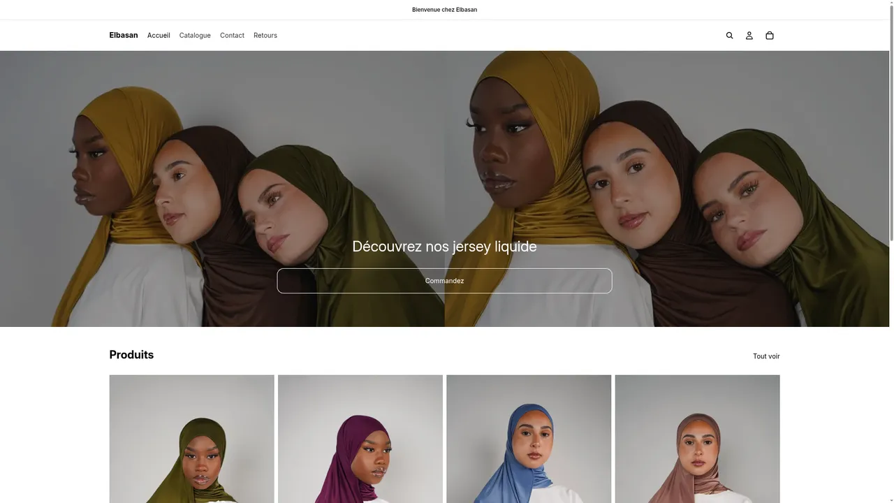 Aperçu du site Elbasan - Hijabs en Jersey Liquide | Boutique Modest Fashion