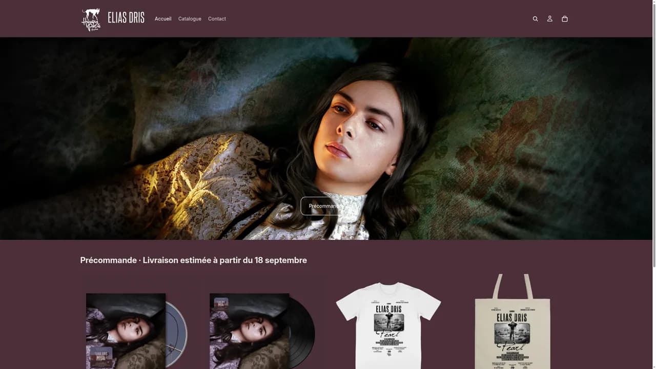 Aperçu du site Elias Dris - Hungry Poets Records