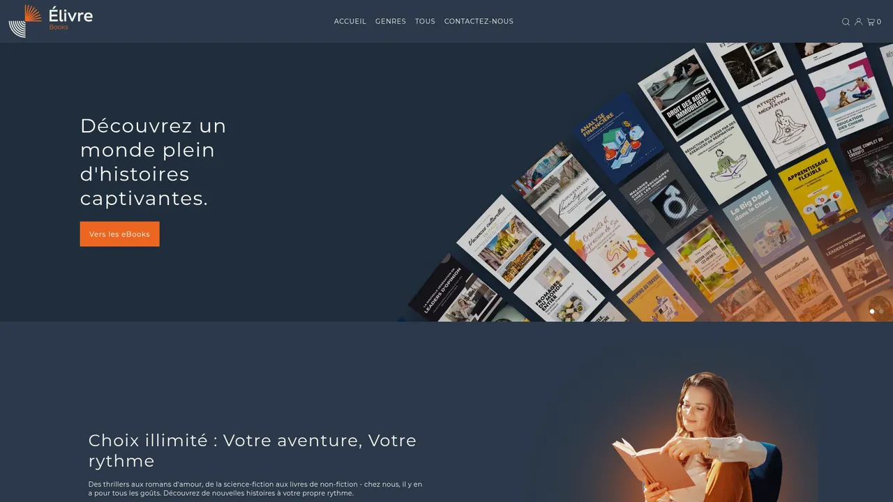Aperçu du site Élivre Books