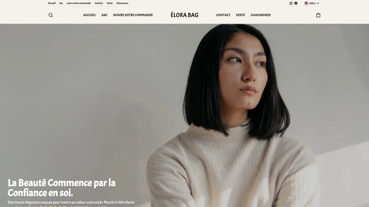 Screenshot de elorabag.com