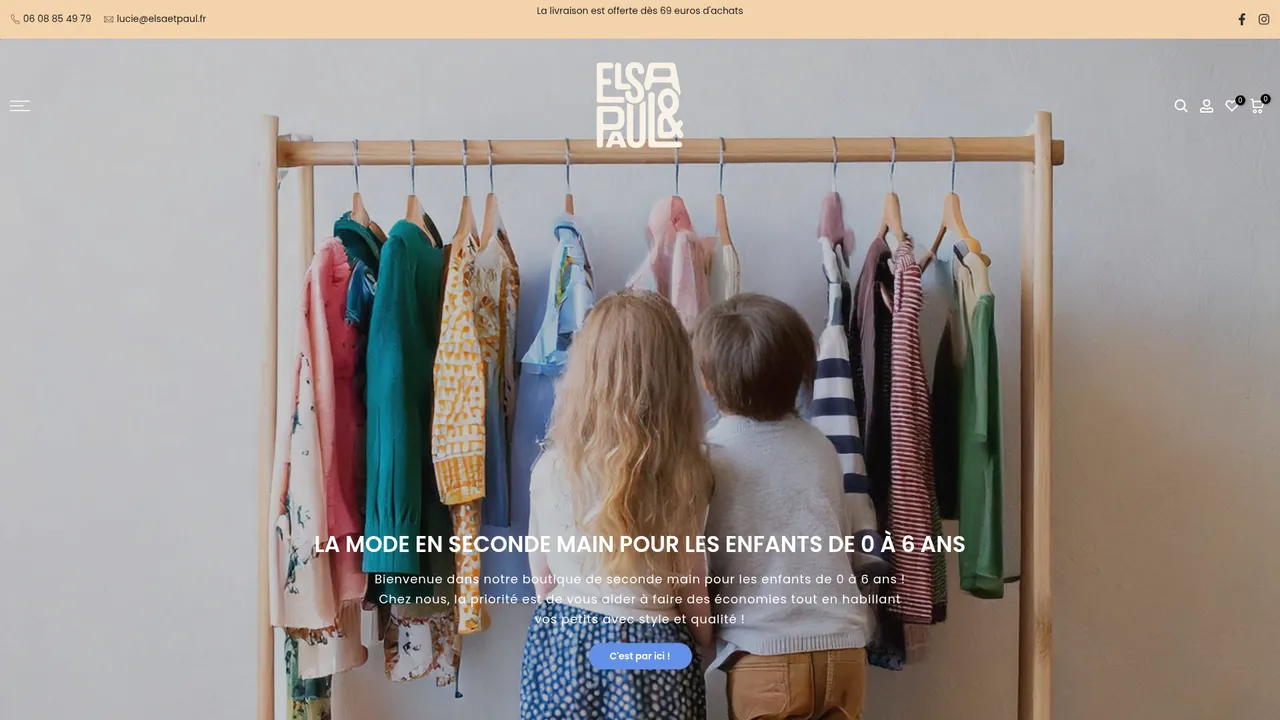 Screenshot de Elsa&Paul : La mode en seconde main pour les enfants de 0 à 6 ans