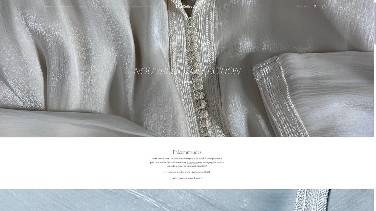 Screenshot de eluzcollection.fr