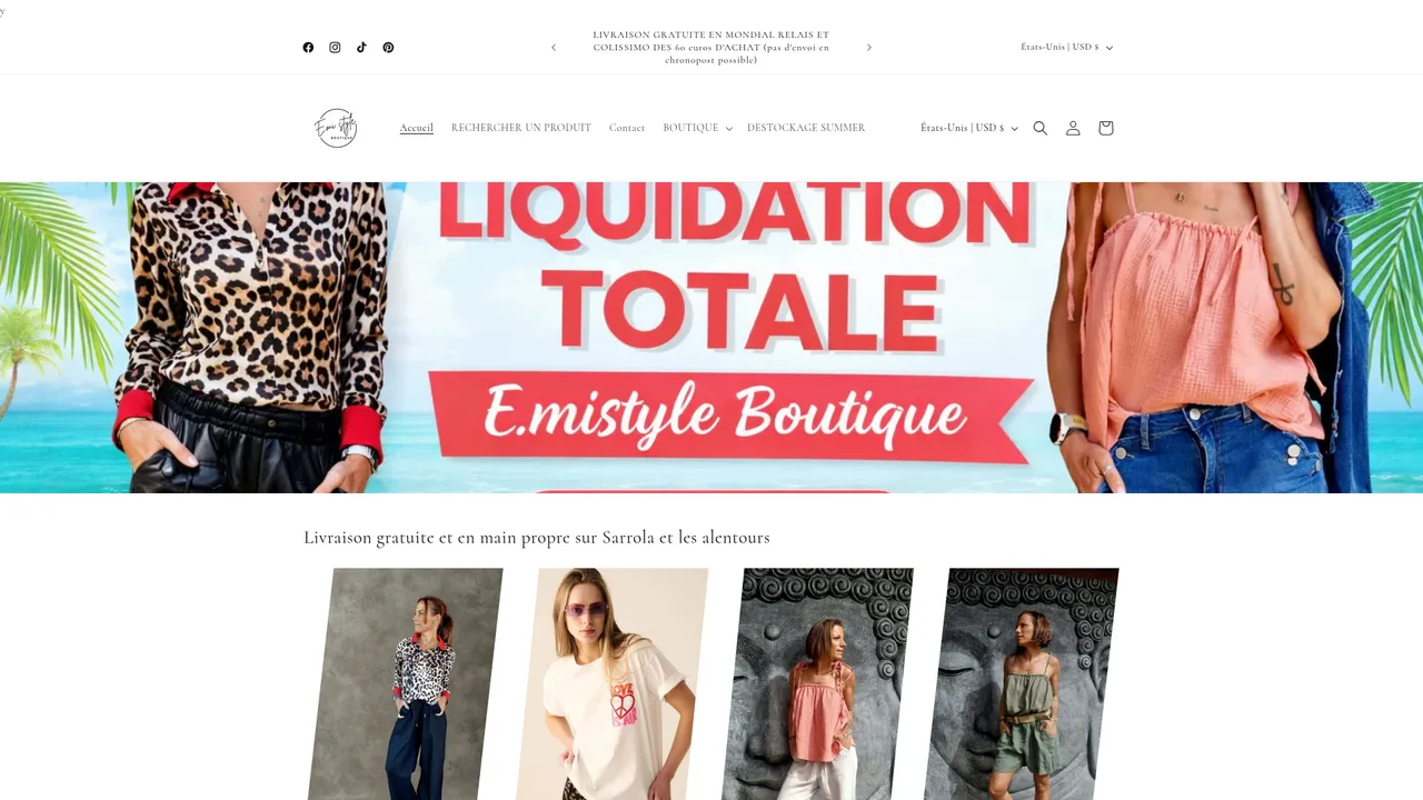 Screenshot de emistyleboutique.fr