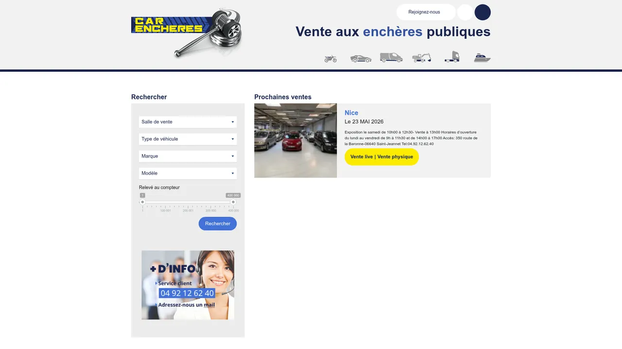 Aperçu du site encheres.fr