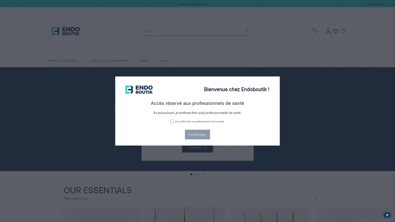 Aperçu du site Endo Boutik