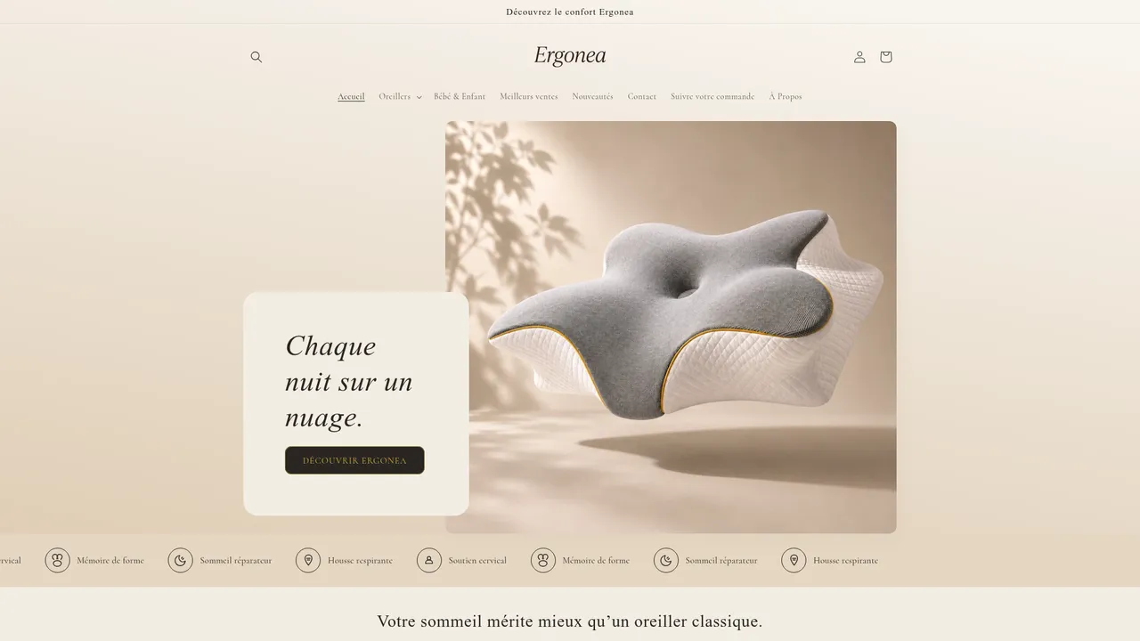 Screenshot de ergoneashop.com