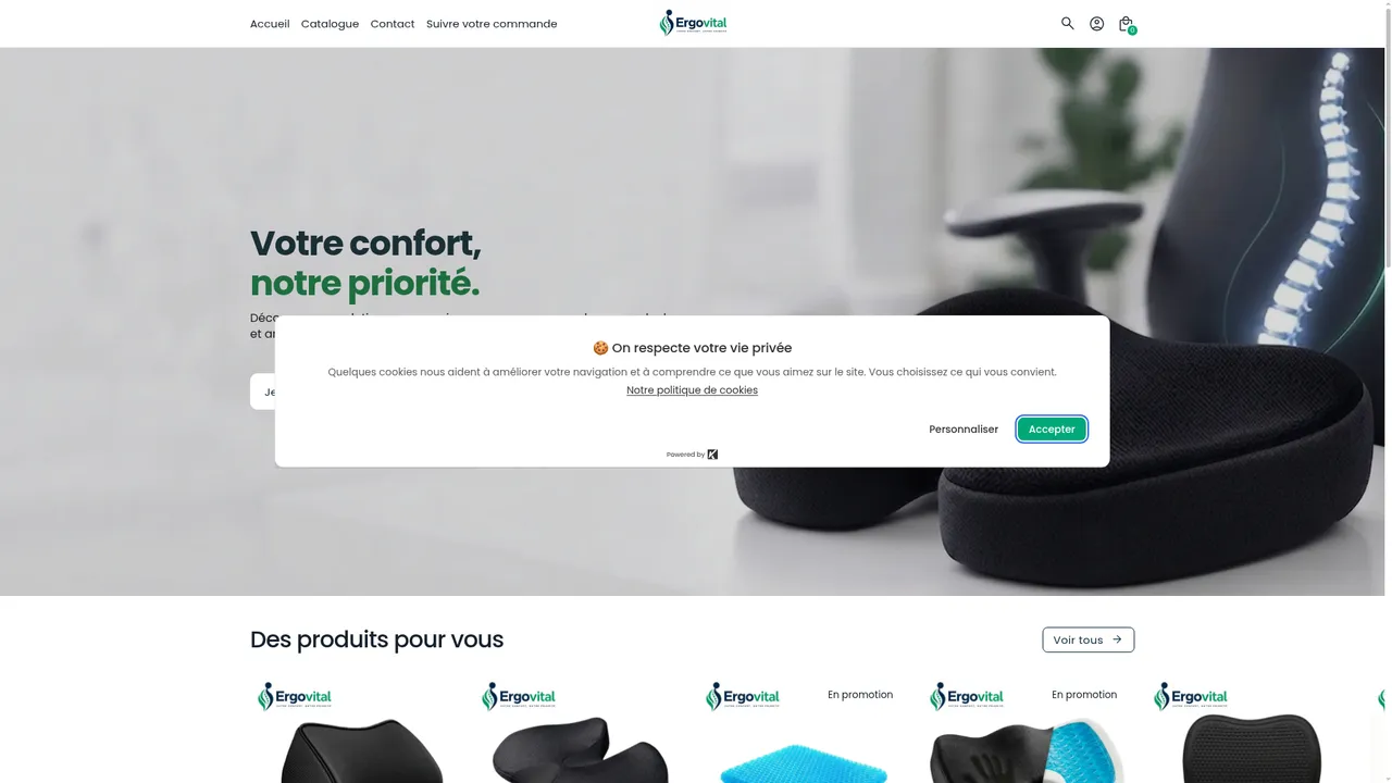 Screenshot de ergovital.fr