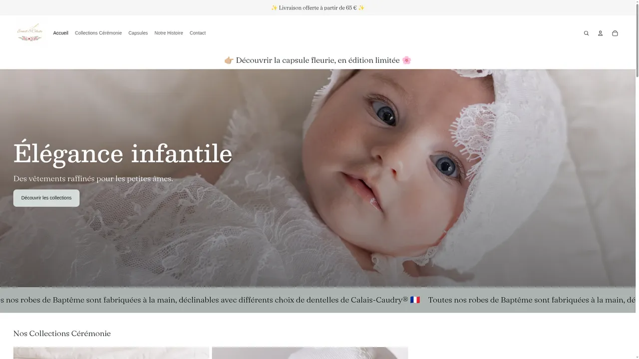 Aperçu du site Ernest & Céleste