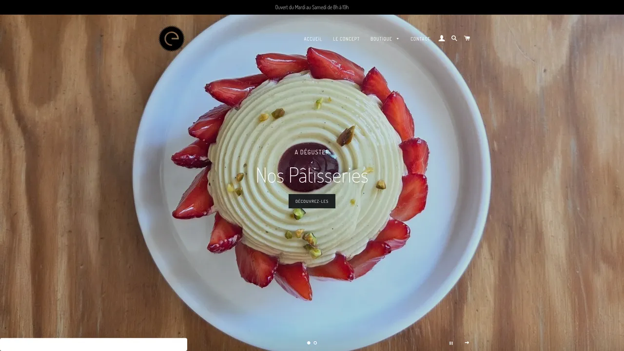Aperçu du site ERNEST Pâtisserie & Café
