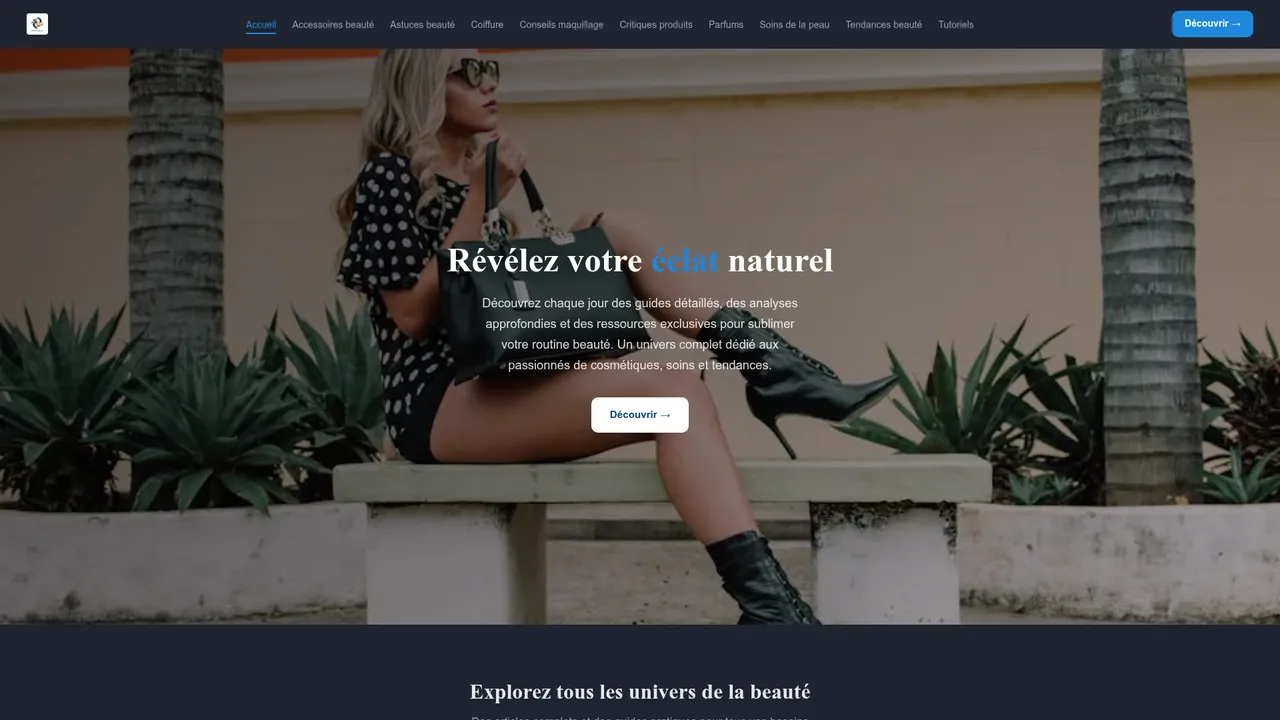 Aperçu du site Eshop beauté