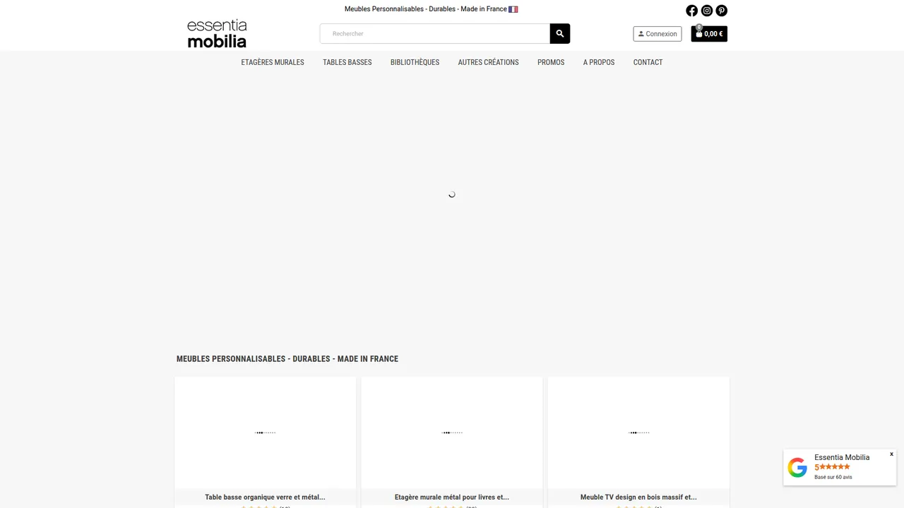 Aperçu du site Essentia Mobilia