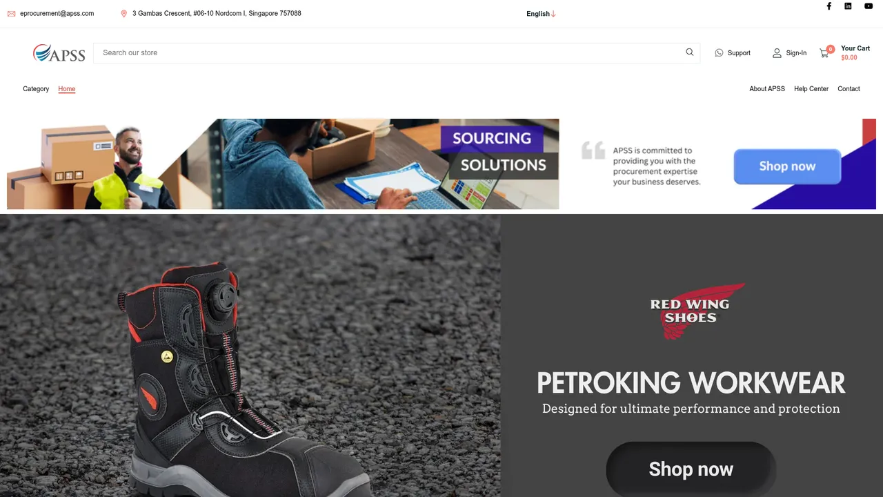 Screenshot de estore.apss-nc.com