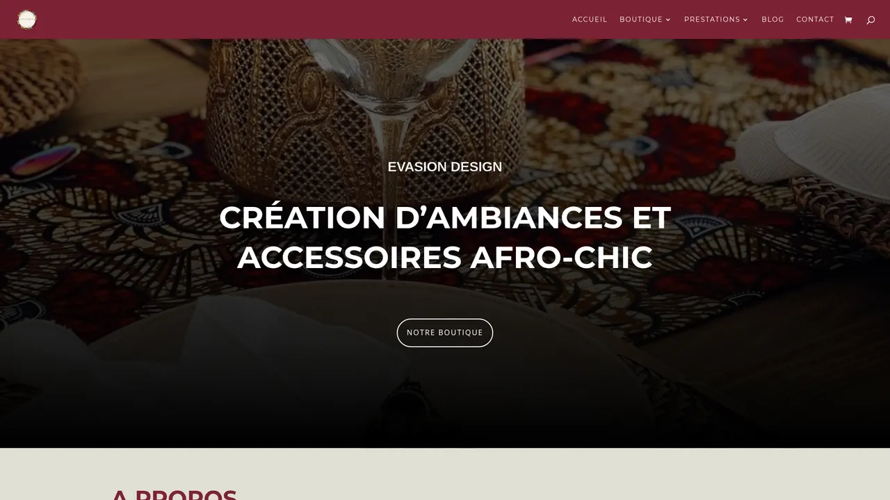 Screenshot de evasiondesign.fr