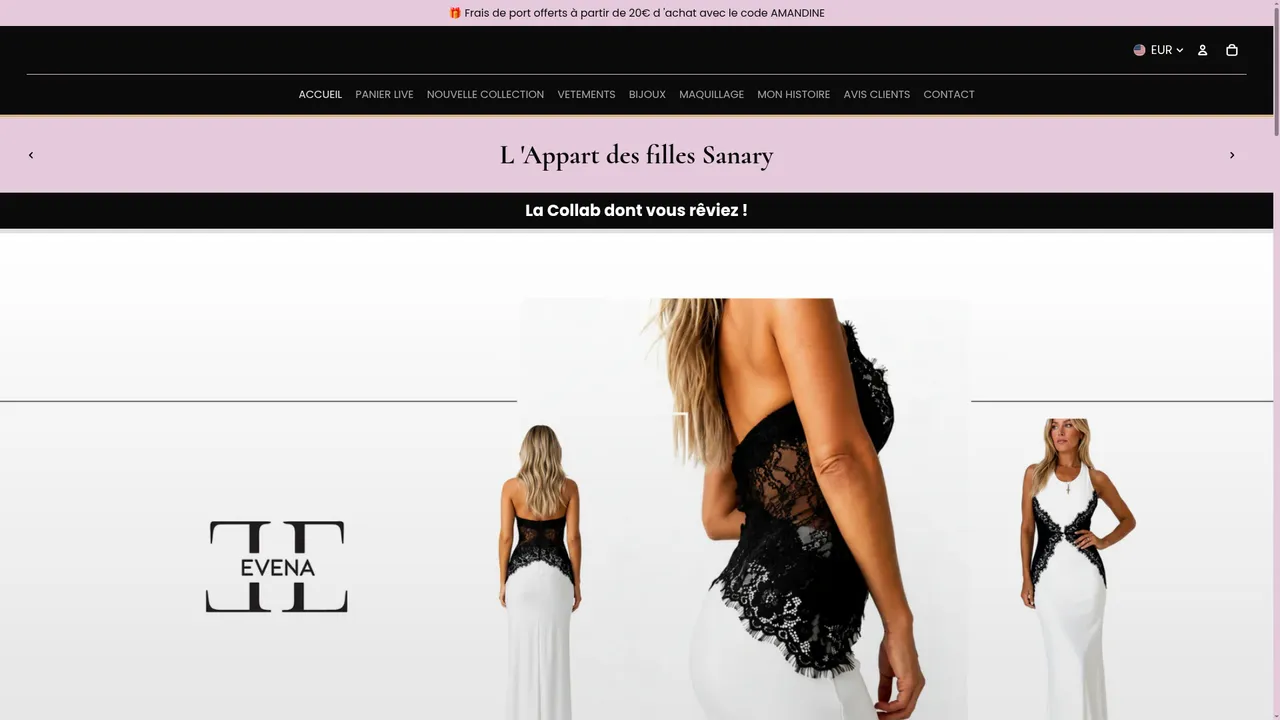Aperçu du site EVENA
