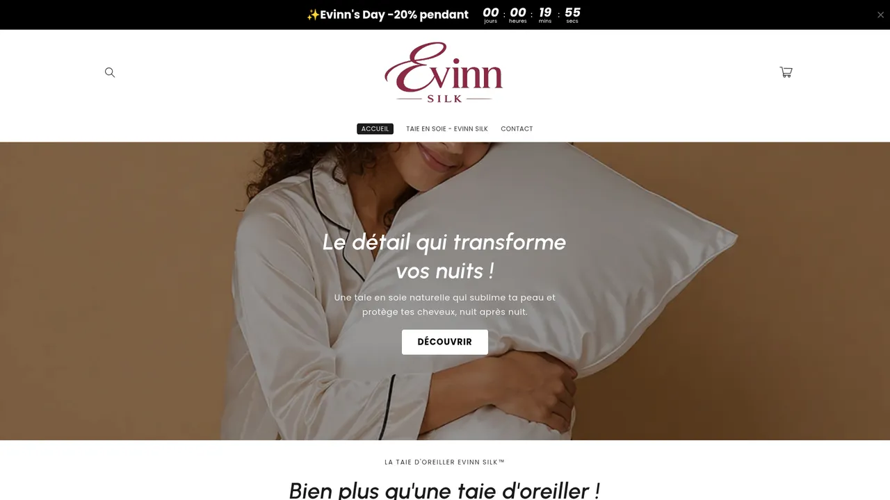 Screenshot de evinnsilk.com