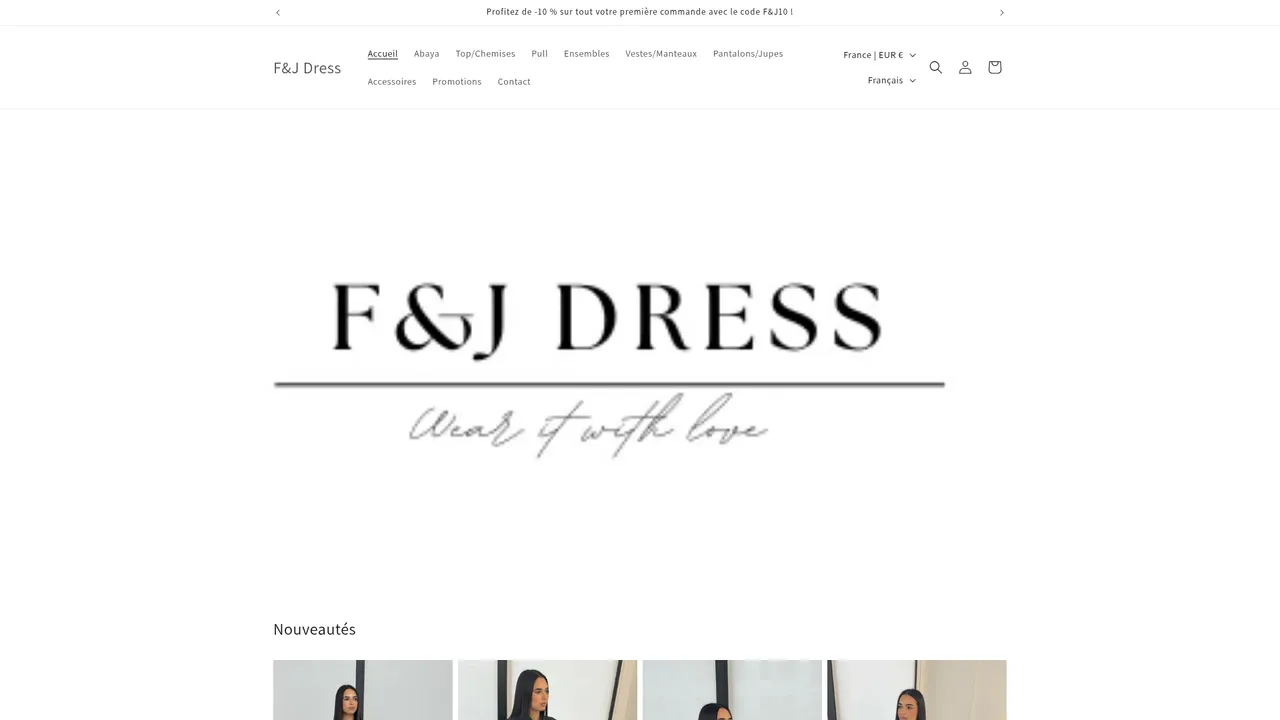 Screenshot de fandjdress.com