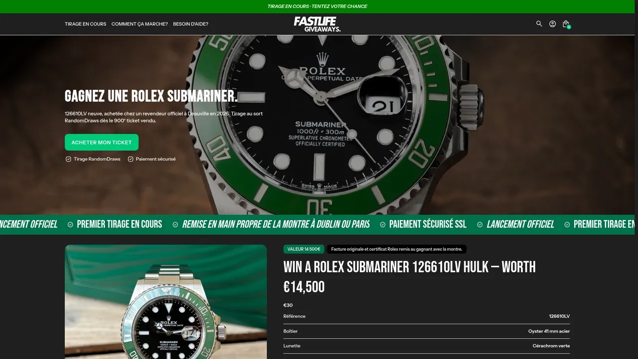 Screenshot de fastlifegiveaways.com